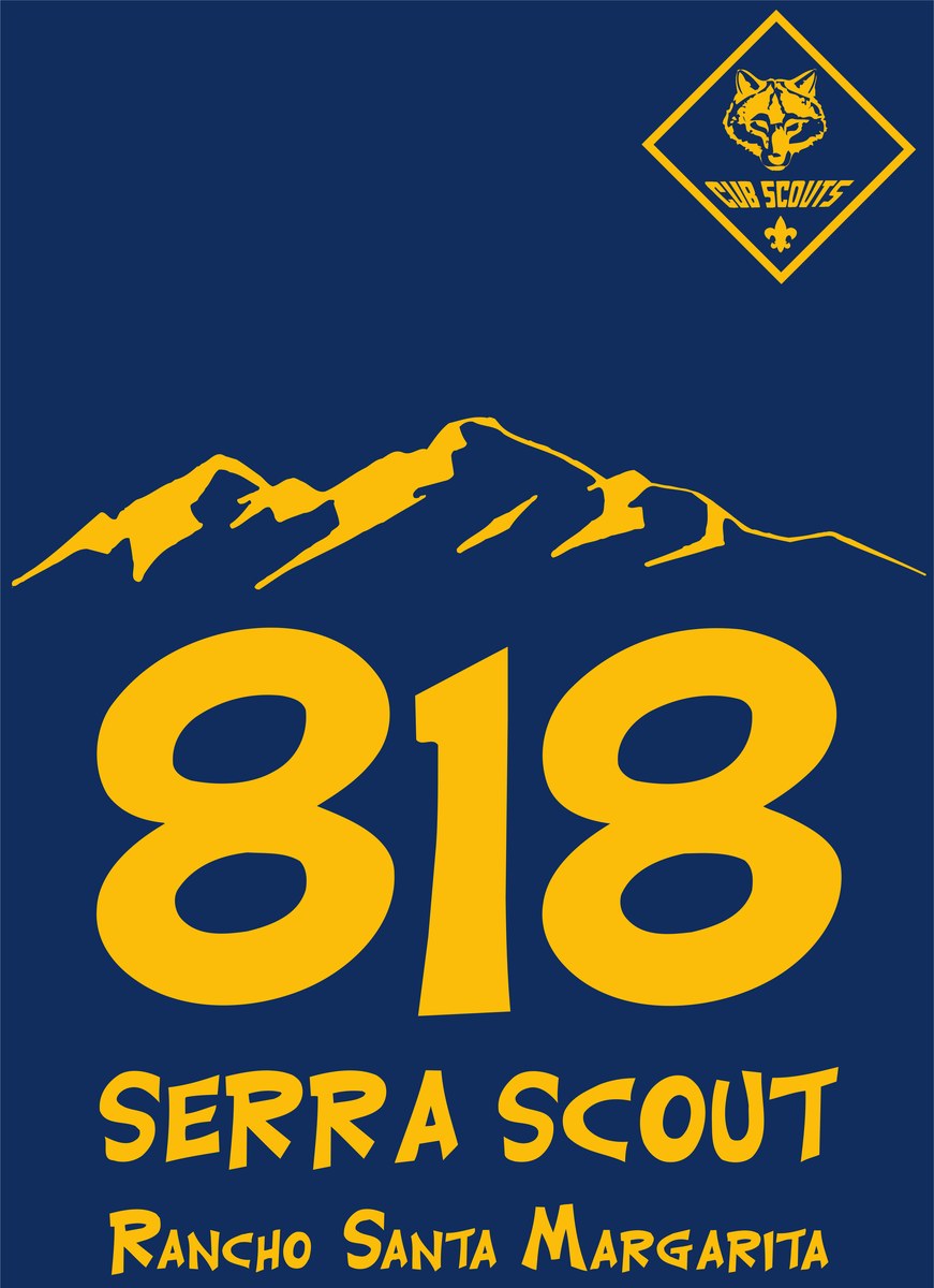 Pack 818 Serra Scout Rancho Santa Margarita logo with mountain and Cub Scouts diamond